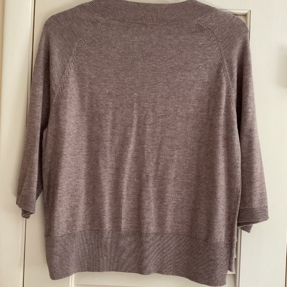 NWOT Cashmere Beige Embroidered Bottom Down 3/4 Sleeves Woman Sweater Size XL - Picture 7 of 11